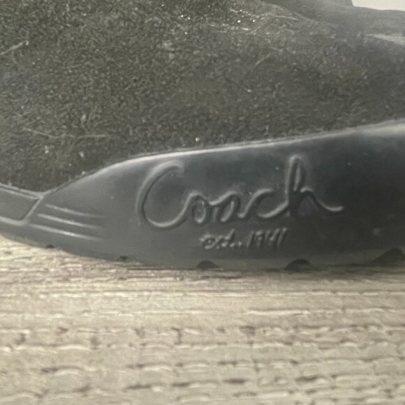 Coach Tatum Black Leather Wool Mid-Calf Boots Women’s 9M | Signature Logo Winter - Picture 10 of 10